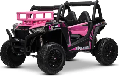 Produktbild von Beneo Motors Elektroauto für kinder 24V UTV, Rosa, kinder elektroauto 2 sitzer mit 2,4 GHz Ferbedienung, 2 x 200 W Motor, Lithium-Akku, Eva-Räder, gepolsterter Sitz, USB, SD-Karte, elektrofahrzeug kinder ab 3-8 jahre