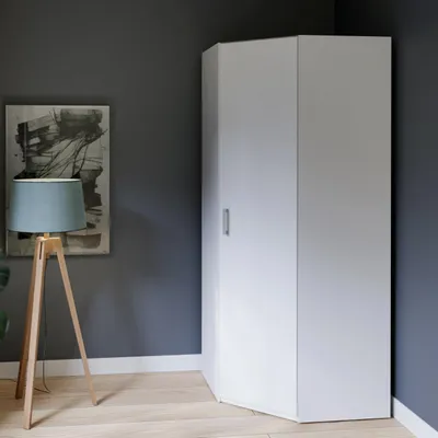 Produktbild von Forte ECONOBOX 2 Eckkleiderschrank 90, 1-türiger Drehtürenschrank, Holzwerkstoff
