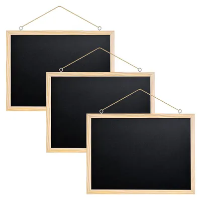 Obrázok produktu pre Sada 3 tabúľ s povrchom na písanie kriedou, s dreveným rámom, rozmer 40 x 30 cm