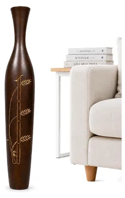 Vase 85 cm aus Mangoholz für Pampasgras & Trockenblumen