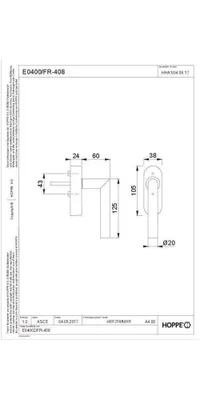Zdjęcie produktu dla HOPPE Klamka okienna Amsterdam E0400/FR-408 Stal nierdzewna matowa 20 - 30 mm eKlamka okienna - 11628224
