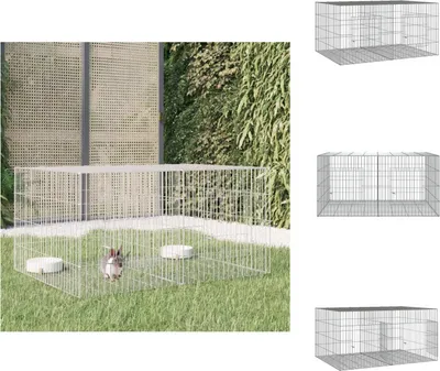 Immagine prodotto di vidaXL Gabbia per conigli 2 pannelli 110x79x54 cm Ferro zincato - Habitat e recinti per piccoli animali