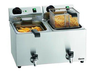 Image de Bartscher Double friteuse MDI SNACK IV Plus avec robinet de vidange des graisses, 9 litres A162829