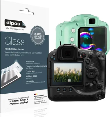 Produktbild von 2x Schutzfolie für DJI Osmo Action 4 (Vorderes Display) - Anti-Shock 9H Folie dipos Glass Kunststoffglas