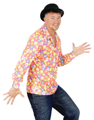 Produktbild von buntes 70er Jahre Hippie Hemd für Erwachsene Gr. S - XXXL, Größe:M
