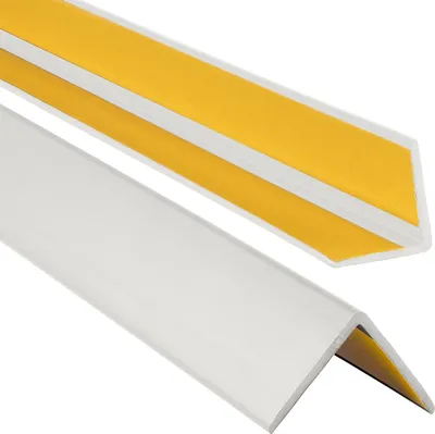 Produktbild von ProfiPVC Winkelprofil Selbstklebend Kunststoffwinkel aus PVC-Gummi, elastischer Kantenschutz, Eckschutzprofil, einfache Montage -35x35mm 2,00m, Hellgrau