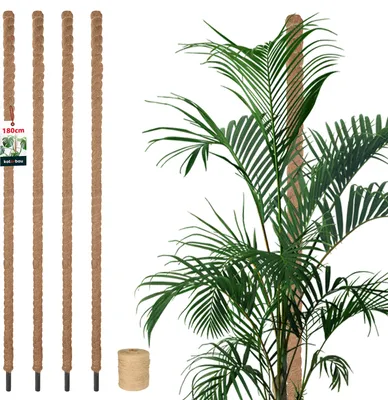 Image de KOTARBAU® 4 pcs Tuteur Plante Tuteur Coco ⌀ 3.2 x 180 cm Fibre de Coco Tuteurs pour Monstera Marron pour Plantes Grimpantes