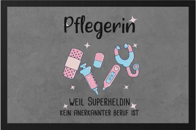 Produktbild von Pflegerin Weil Superheldin Kein Anerkannter Beruf Ist Fußmatte  Geschenk Danke Sagen