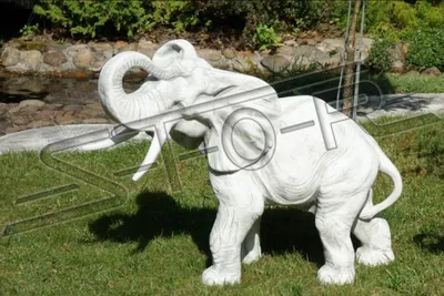 Produktbild von Garten Dekoration Elefant Terrasse Stein Figuren Figur Deko Statue Skulptur