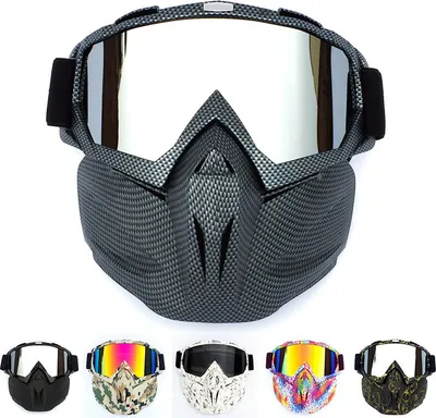 Image de Lunettes de moto rétro avec couvre-visage pour motocross et ski de compétition
