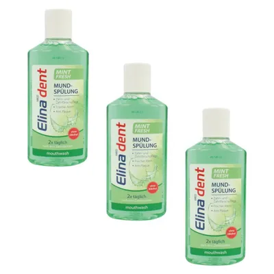 Produktbild von 3x 250 ml Zahn Mundspülung Elina Mint Fresh ohne Alcohol