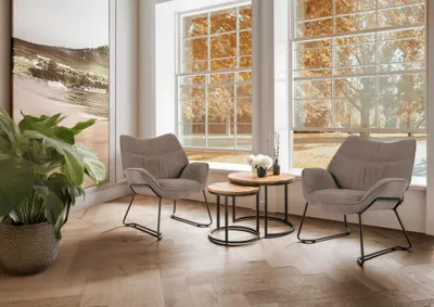 Produktbild von Indoormöbelset Sessel Aliano braun & Beistelltisch Fermo 2er Set