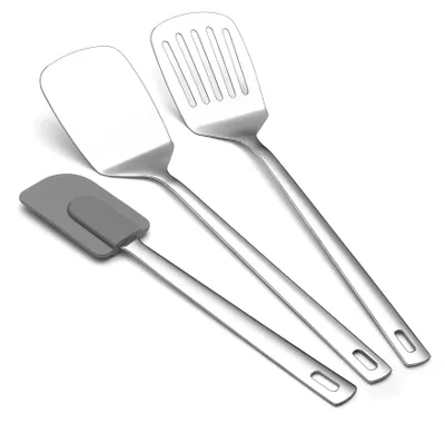 Produktbild von Edelstahl-Pfannenwender-Set, 3-teilig, Metall-Pfannenwender für die Küche