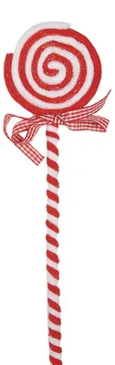 Immagine prodotto di Lecca-lecca decorativo natalizio Clayre & Eef 41 cm rosso bianco plastica