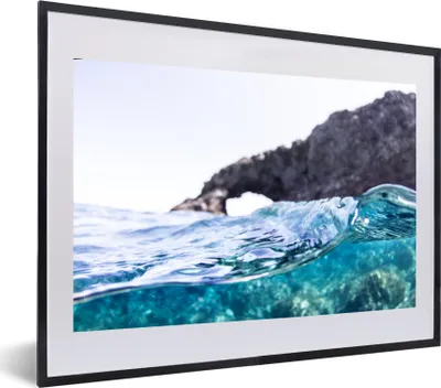 Produktbild von MuchoWow® MuchoWow® Gerahmtes Poster Wasser - Golf - Meer 60x40 cm - Poster mit zchwarzem Bilderrahmen - Schlafzimmer - Plakat in Rahmen - Drucken