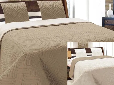 Obrázek produktu pro Oboustranný Přehoz  Vigo II Cappuccino Ecru 11- Bez povlaků na polštáře 220x240