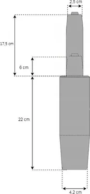 Produktbild von Universal Gasdämpfer Lift für Bürostuhl mit 5 cm Durchmesser zur Höhenverstellung