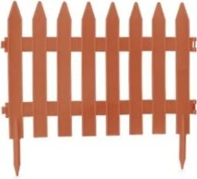 Produktbild von 3,5m ZIERZAUN 40cm hoch in braun Dekozaun Gartenzaun Friesenzaun Kunststoffzaun