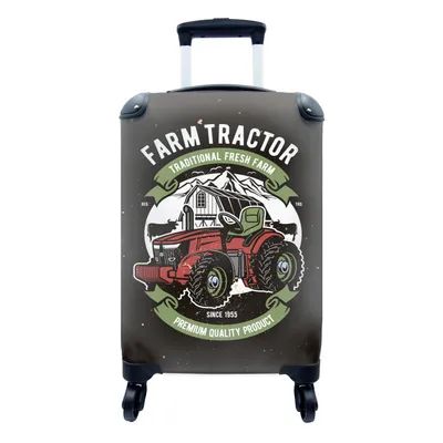 Obrázek produktu pro Kufr Příruční zavazadlo na kolečkách Malý cestovní kufr na 4 kolečkách Traktor - farma - retro - Velikost kabiny < 55x40x23 cm a 55x40x20 cm -