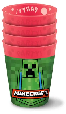 Produktbild von 4 Wiedervwendbare Minecraft Becher 250ml -