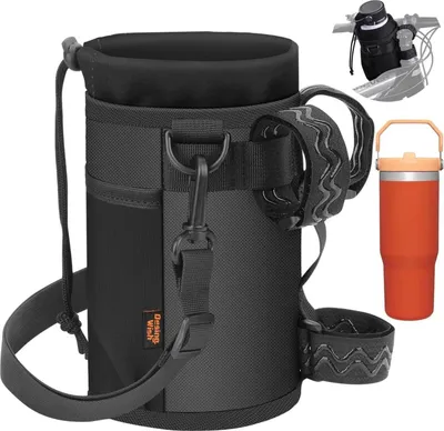 Obrázok produktu pre Klietka na fľašu na bicykli 32-40oz držiak na nápoje s izoláciou Čierna tkanina Oxford