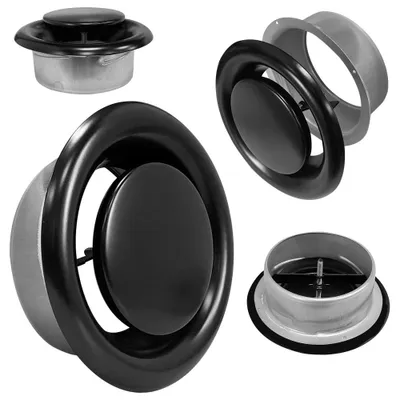 Zdjęcie produktu dla FIXO VBE 125 Anemostat wywiewny Ø 125 mm Czarny mat