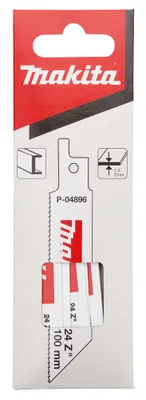 Productafbeelding van Makita P-04896 reciprozaagblad, bi-metaal, 100 mm, 24 stuks (5 stuks per verpakking)