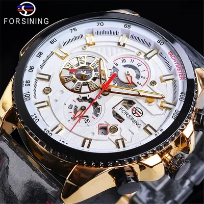 Produktbild von Forsining VI-14588 Herrenuhr Schwarz/Gold kaufen KP14588