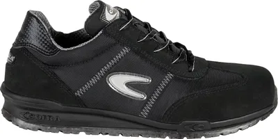 A single black shoe is shown from the side against a white background.