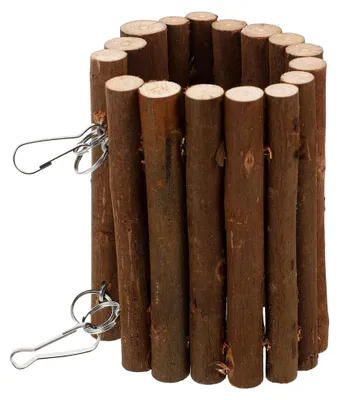 Produktbild von Holzschaukel für Papageien und Wellensittiche – große Vogelschaukel mit Haken, Naturholz, Hängematte und Kauspielzeug für Vogelkäfige