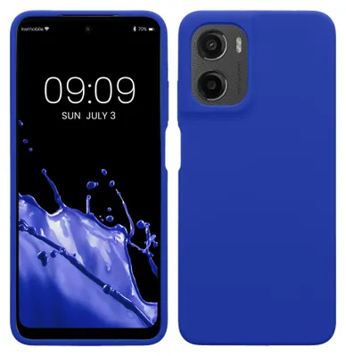 Produktbild von kwmobile Handyhülle für Motorola Moto G05 / Moto E15 Hülle - Case Silikon - Kabelloses Laden - Schutzhülle Cover in Baltik Blau