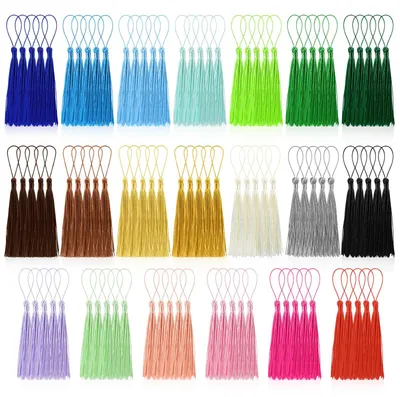 100 Lesezeichen-Quasten, 20 Farben, Polyester, 13 cm, für DIY
