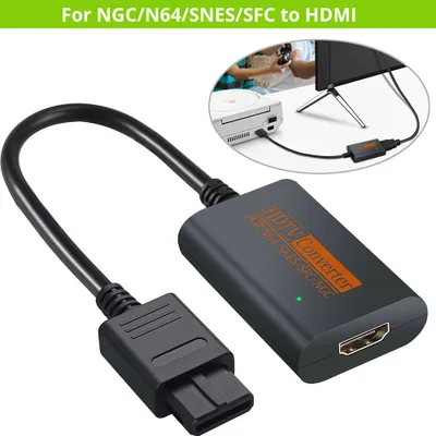 Produktbild von N64 zu HDMI-kompatibler Konverter-Unterstützung 16:9 und 4:3 Konvertieren Kabel schwarz