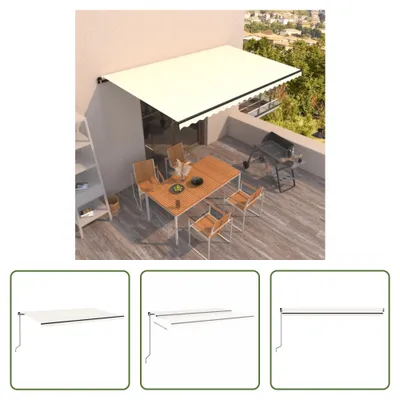 Produktbild von The Living Store Markise Manuell Einziehbar 500x300 cm Creme