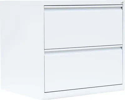 Produktbild von Stahl Büro Hängeregistratur Schrank Bürocontainer 70x76x62cm (HxBxT) mit 2 Schüben doppelbahnig Weiß 561227
