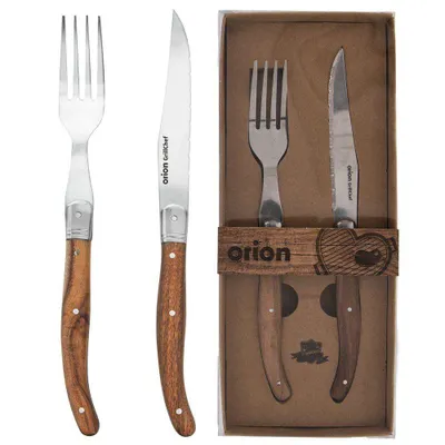Produktbild von ORION Messer + Gabel für STEAKS PIZZA mit Wellenschliff