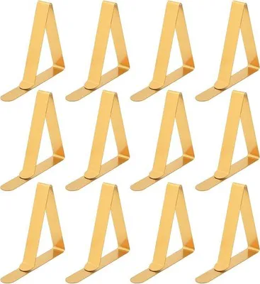 Obrázok produktu pre Žlté spony na obrus – upevnenie obrusu – 12 ks – 4,5 cm