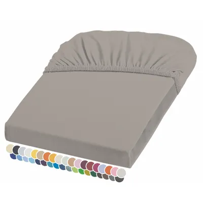 Produktbild von liebling Elasthan Spannbetttuch 200x200 bis 210-220 cm, mit Rundumgummizug, faltenfrei & atmungsaktiv, Matratzen bis 26 cm Höhe, taupe