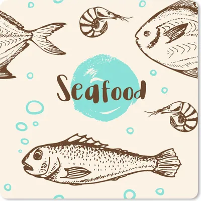 Produktbild von MuchoWow® Mauspad Mousepad Lebensmittel - Muster - Fisch 20x20 cm - Mousepads - Maus Mat - Pad - Mausunterlage - Desk Mat - Bureauartikeln
