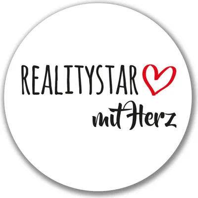 Produktbild von Huuraa Aufkleber Ralitystar mit Herz 10cm rund Sticker Geschenkidee