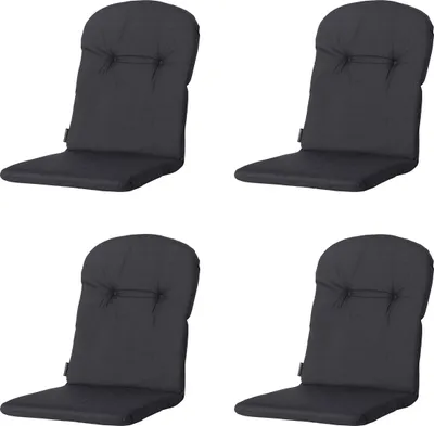 Produktbild von Madison - Schalensitzkissen Hohe Rückenlehne Basic schwarz - Ca. 96x45 cm - 4er-Set