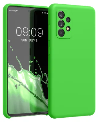 Produktbild von kwmobile Handyhülle für Samsung Galaxy A52 / A52 5G / A52s 5G Hülle - Case Silikon - Kabelloses Laden - Schutzhülle Cover in Limettengrün