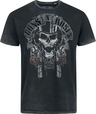Produktbild von Guns N' Roses T-Shirt Herren Top Hat grau Band-Merch, Bands 100% Baumwolle S