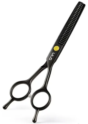Obrázok produktu pre Nožnice na riedenie vlasov, dĺžka 16,5 cm, nerezová oceľ, ergonomický dizajn, vhodné pre pravákov aj ľavákov, čierna farba
