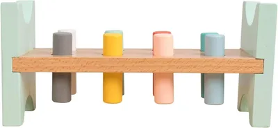 Produktbild von Holz Klopfbank, Montessori Spielzeug, mit Hammer und Pflöcken, für Kinderzimmer