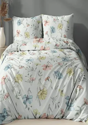 Obrázek produktu pro Flanelové povlečení 140x200 + 70x90 - Barevné květy na mátovém