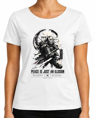 Imagen del producto de Camiseta blanca para mujer, estilo "Samurai Katana", diseño "Japanisch Japan Y2K Ronin", talla XXL