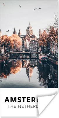 Produktbild von MuchoWow® Poster Amsterdam - Niederlande - Architektur - Bäume 75x150 cm - Dekoration für die Wände
