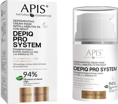 Zdjęcie produktu dla Apis - Depiq Pro System - Depigmentująca Kremo-Maska na Noc z α-arbutyną 1% 50ml