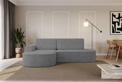Produktbild von ALTDECOR Ecksofa mit Schlaffunktion und Bettkasten MARI-L1-S - 283x167x73cm Hellgrau - Corner Sofa Eckcouch Couch L-Form, links/rechts angeordnet Schlafcouch Ausziehbar Wohnlandschaft